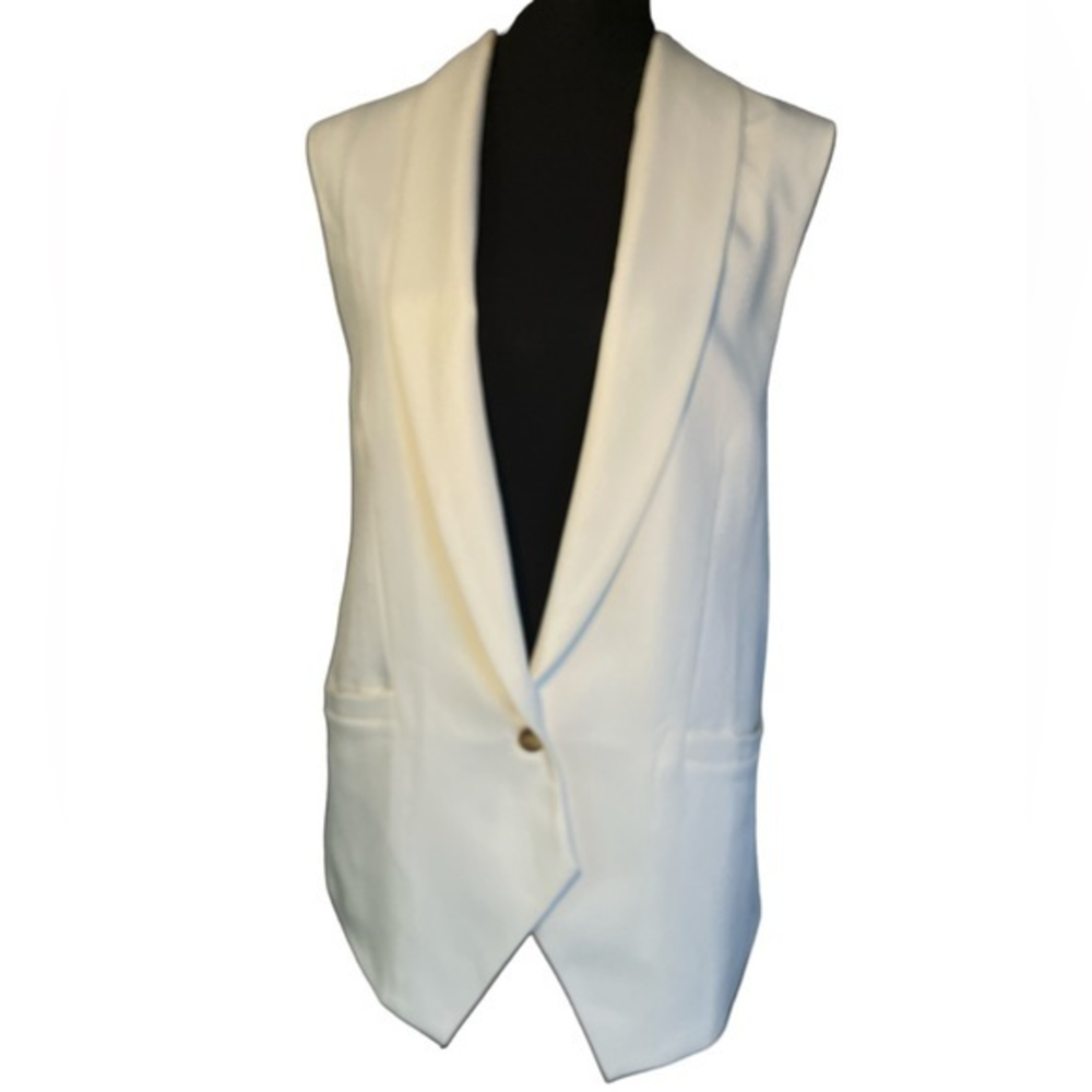 Forever 21 Dressy White‎ Vest | Lace Back | Size M